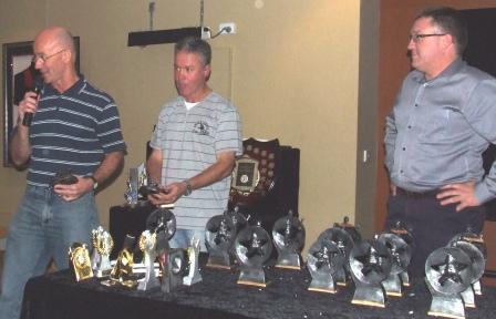 *L-R: Ninths rascals Glenn Perussich (left) and Kevin Memery take the floor, while Peter Golding looks on. 